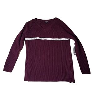 Torrid Women's Size 00 Maroon Sweater woth Zippers New no tags v neck